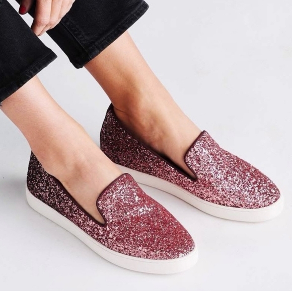 Birdies The Swift Rose Sparkle Glitter Slip-on Sneakers Women's Size 8 - Picture 1 of 12